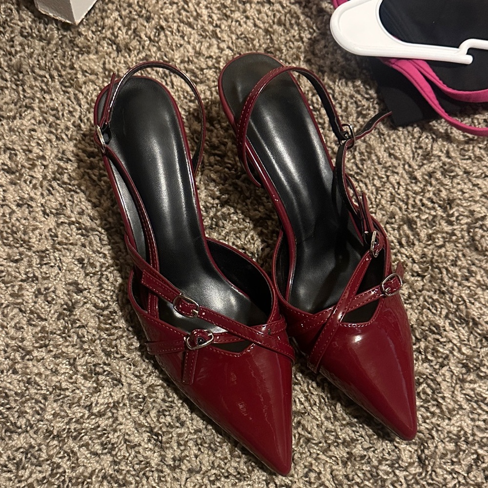 Elegant Burgundy Women's Heels size 39